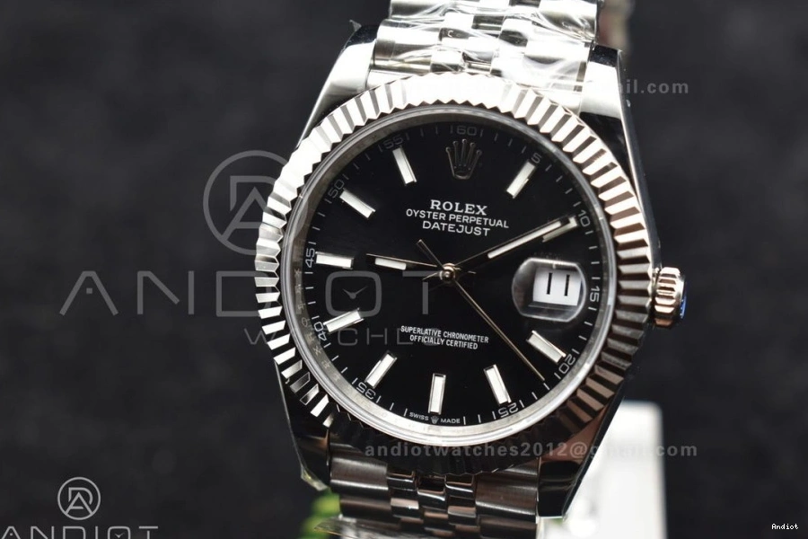 DIWF Best Steel 904L 126334 Dial DateJust on Jubilee 41 1:1 Black SA3235 Bracelet Stick Edition 0226